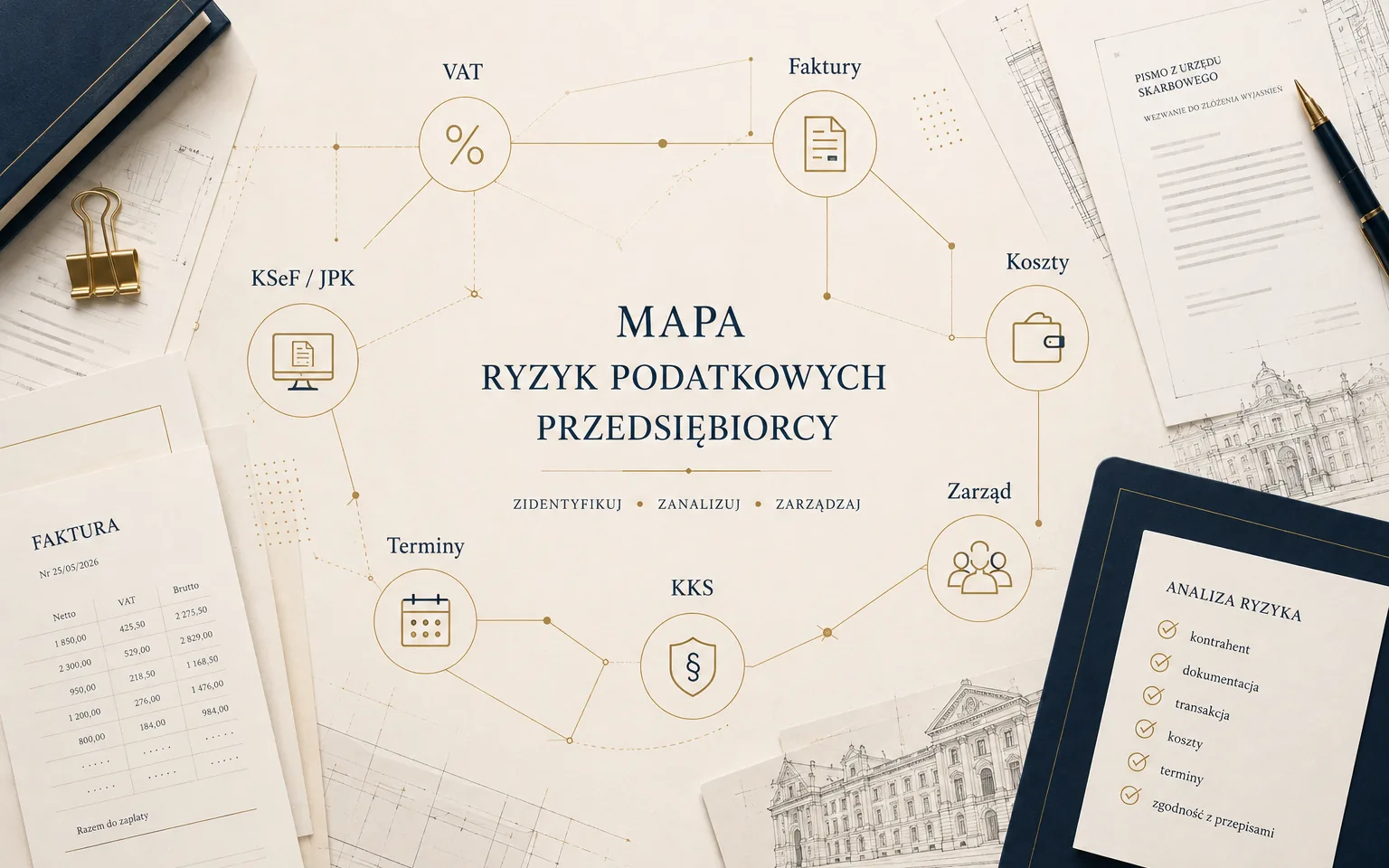 Mapa ryzyk podatkowych przedsiębiorcy — VAT, faktury, koszty, terminy, KSeF, KKS i odpowiedzialność zarządu
