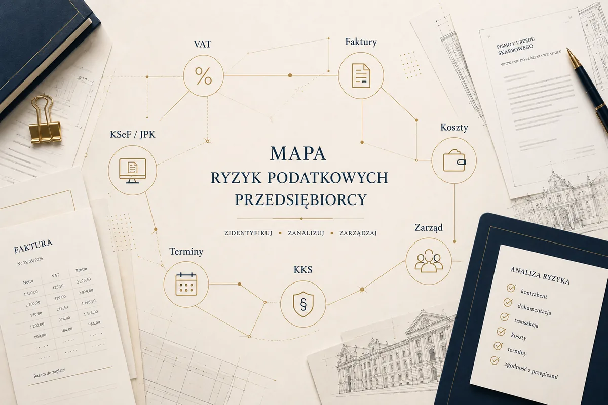 Mapa ryzyk podatkowych przedsiębiorcy — VAT, faktury, koszty, terminy, KSeF, KKS i odpowiedzialność zarządu